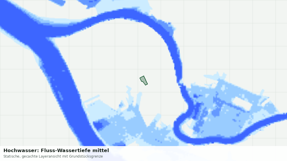 Statische Kartenansicht: Hochwasser: Fluss-Wassertiefe mittel