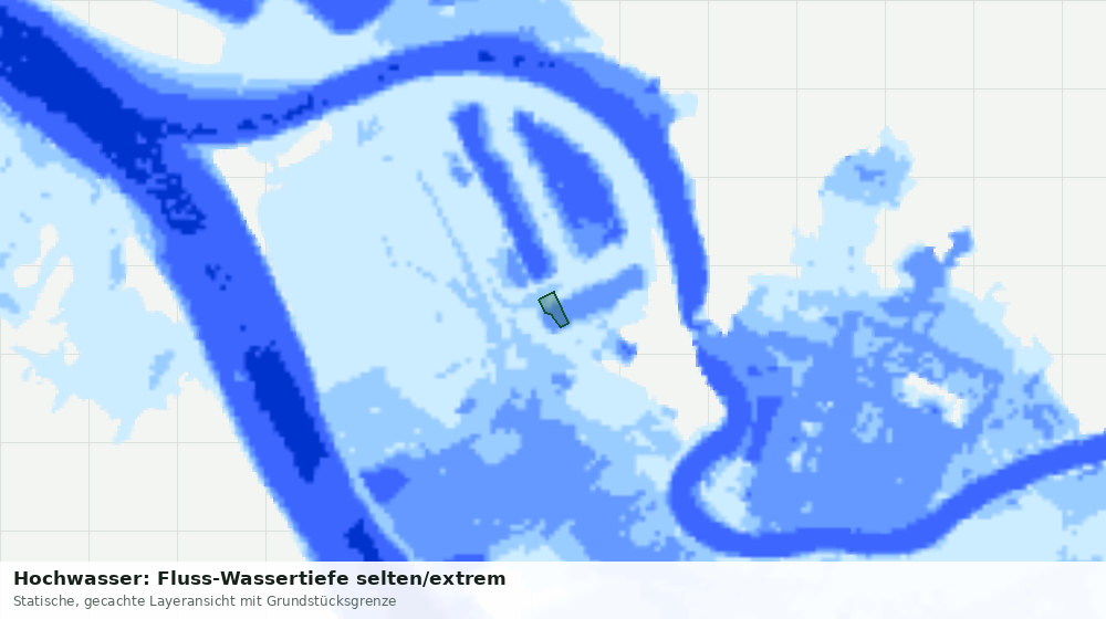 Statische Kartenansicht: Hochwasser: Fluss-Wassertiefe selten/extrem