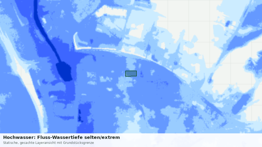 Statische Kartenansicht: Hochwasser: Fluss-Wassertiefe selten/extrem