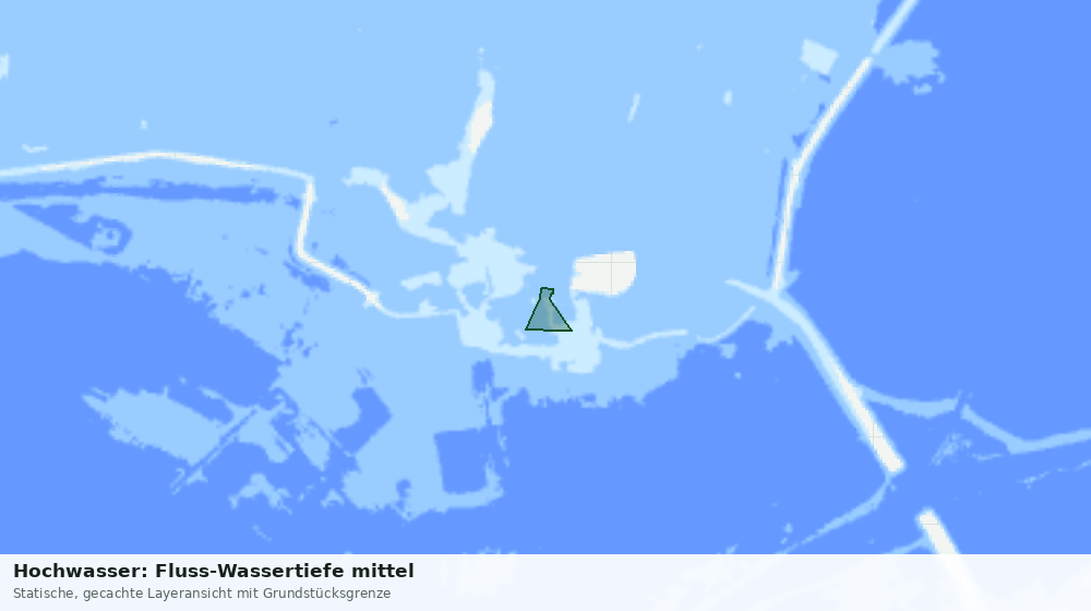 Statische Kartenansicht: Hochwasser: Fluss-Wassertiefe mittel