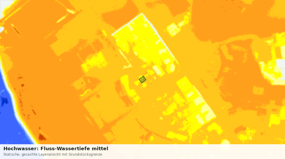 Statische Kartenansicht: Hochwasser: Fluss-Wassertiefe mittel