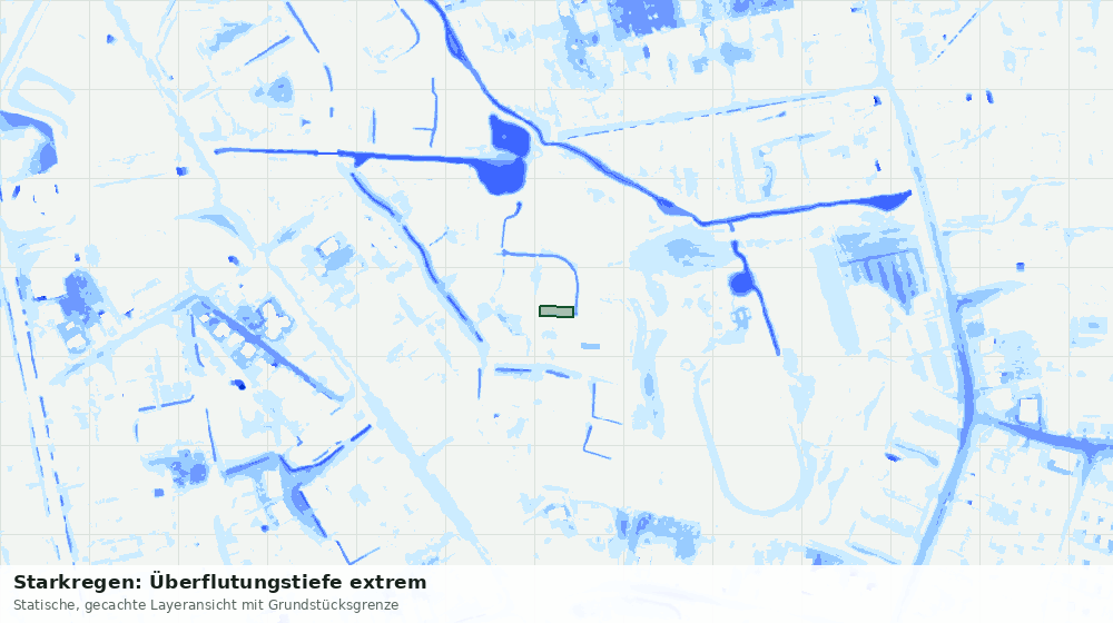 Statische Kartenansicht: Starkregen: Überflutungstiefe extrem