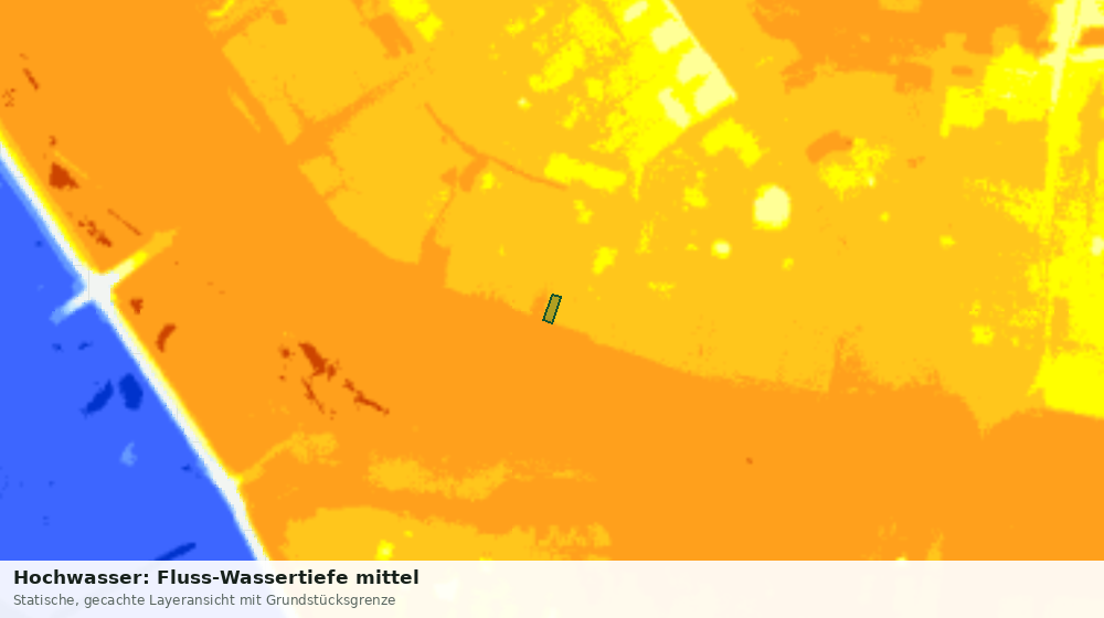 Statische Kartenansicht: Hochwasser: Fluss-Wassertiefe mittel