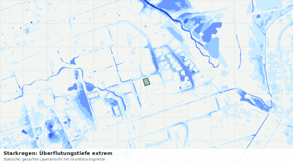 Statische Kartenansicht: Starkregen: Überflutungstiefe extrem