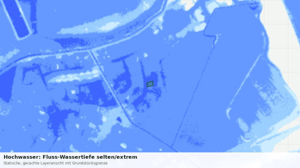 Statische Kartenansicht: Hochwasser: Fluss-Wassertiefe selten/extrem