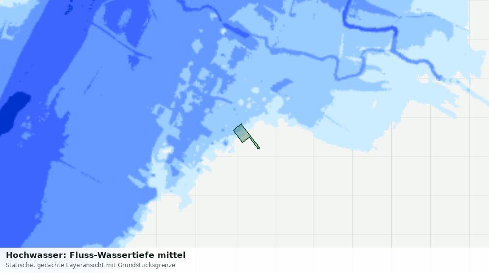 Statische Kartenansicht: Hochwasser: Fluss-Wassertiefe mittel