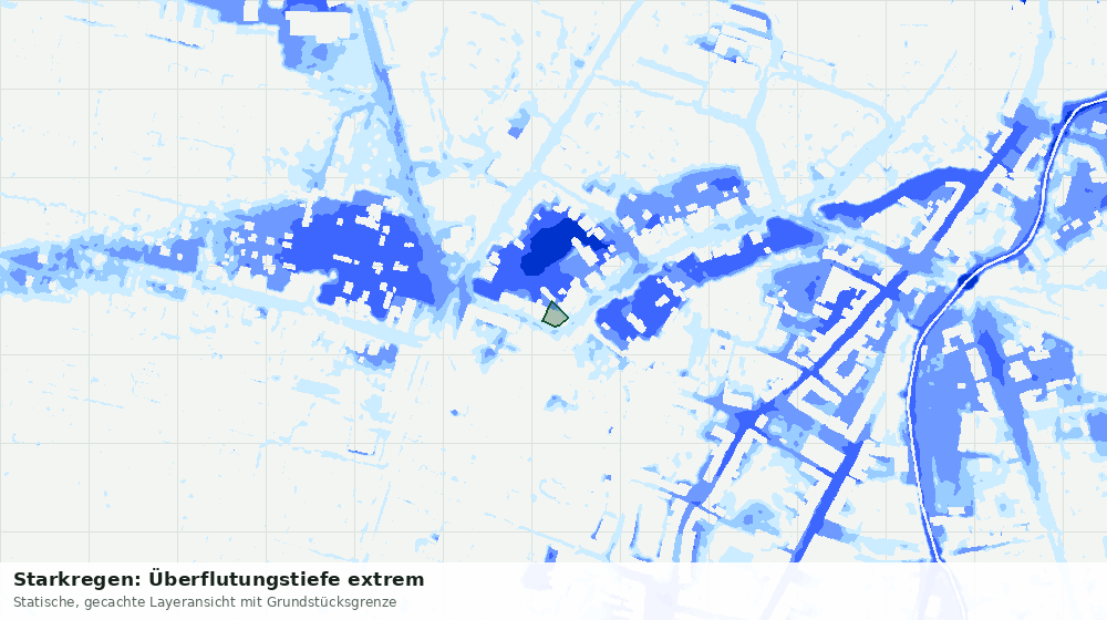 Statische Kartenansicht: Starkregen: Überflutungstiefe extrem