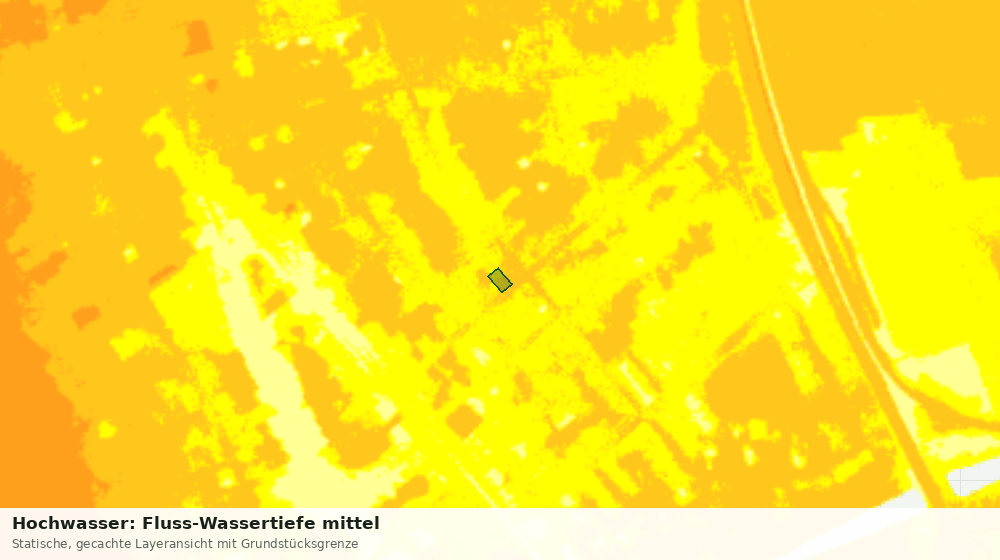 Statische Kartenansicht: Hochwasser: Fluss-Wassertiefe mittel