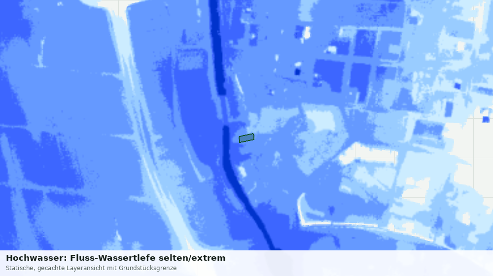 Statische Kartenansicht: Hochwasser: Fluss-Wassertiefe selten/extrem