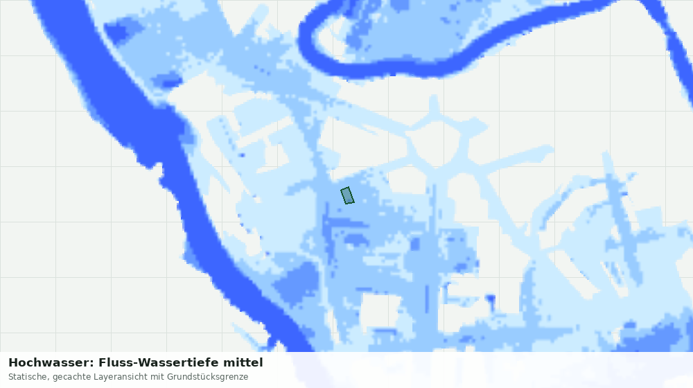 Statische Kartenansicht: Hochwasser: Fluss-Wassertiefe mittel