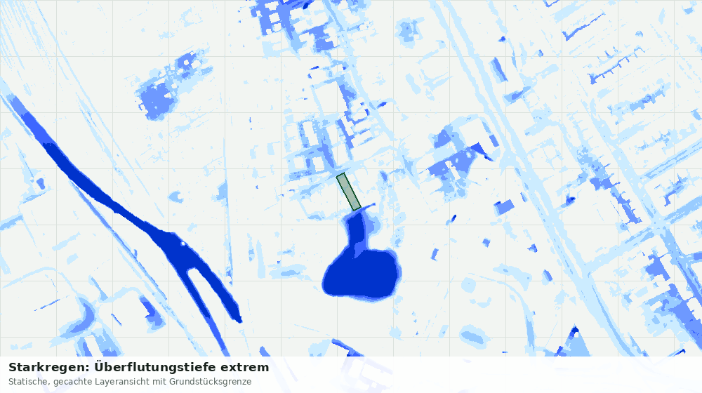Statische Kartenansicht: Starkregen: Überflutungstiefe extrem