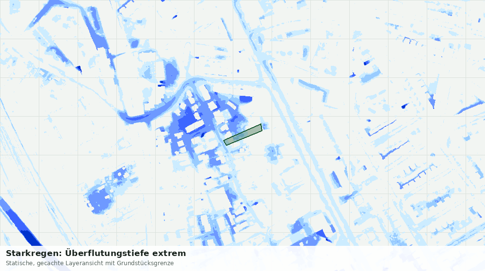 Statische Kartenansicht: Starkregen: Überflutungstiefe extrem