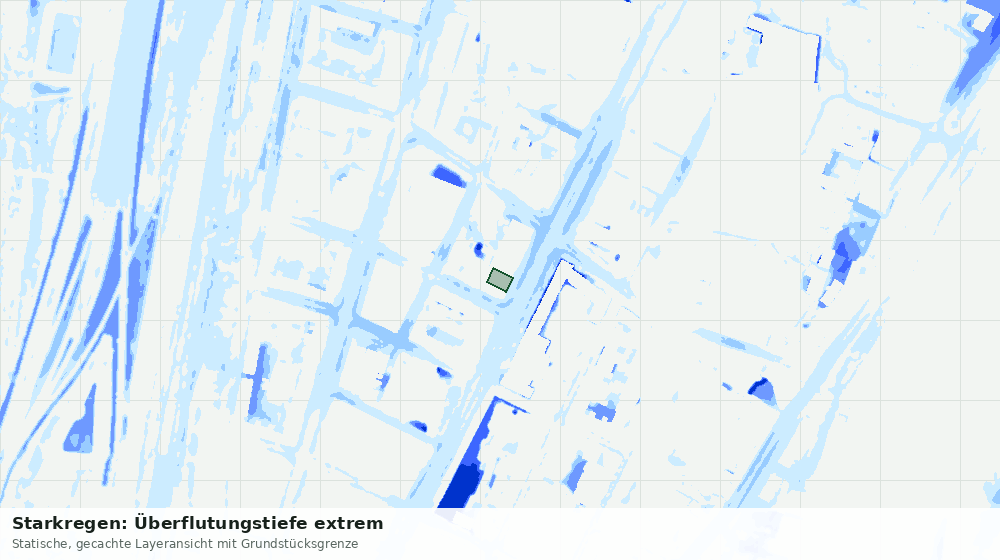 Statische Kartenansicht: Starkregen: Überflutungstiefe extrem