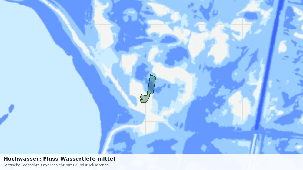 Statische Kartenansicht: Hochwasser: Fluss-Wassertiefe mittel