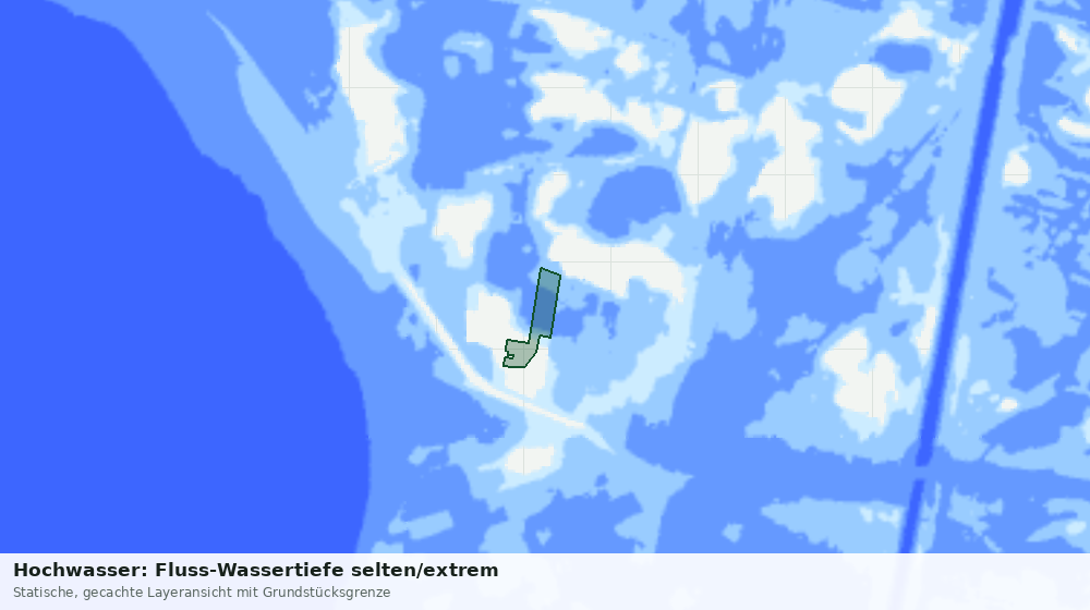 Statische Kartenansicht: Hochwasser: Fluss-Wassertiefe selten/extrem