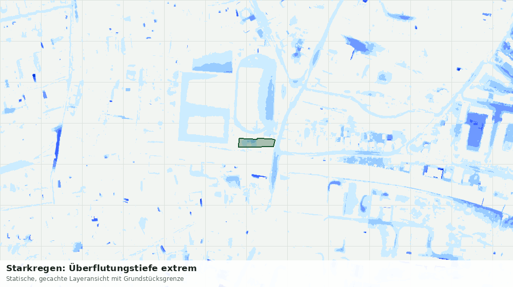 Statische Kartenansicht: Starkregen: Überflutungstiefe extrem
