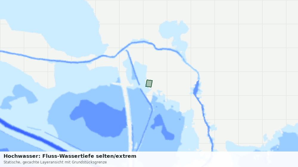 Statische Kartenansicht: Hochwasser: Fluss-Wassertiefe selten/extrem