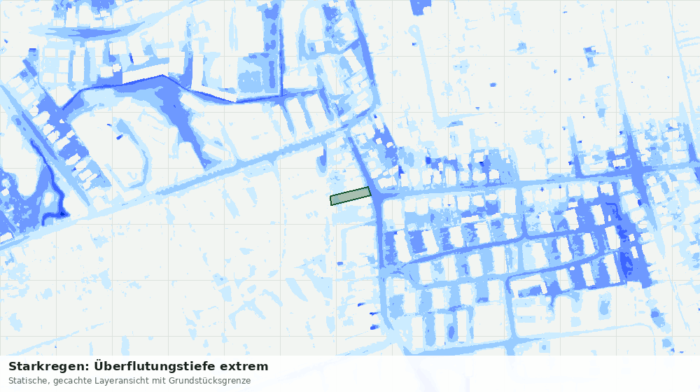Statische Kartenansicht: Starkregen: Überflutungstiefe extrem
