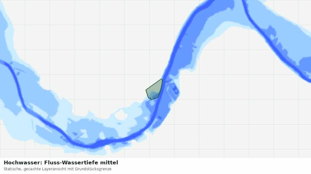 Statische Kartenansicht: Hochwasser: Fluss-Wassertiefe mittel