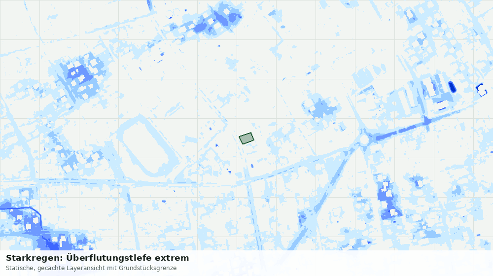 Statische Kartenansicht: Starkregen: Überflutungstiefe extrem