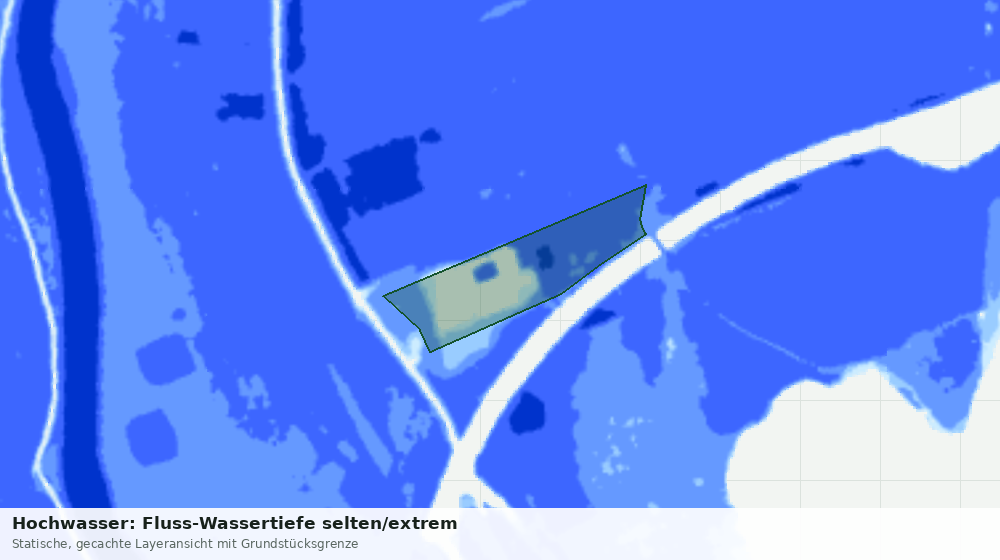 Statische Kartenansicht: Hochwasser: Fluss-Wassertiefe selten/extrem
