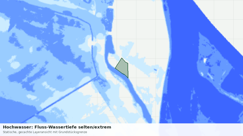 Statische Kartenansicht: Hochwasser: Fluss-Wassertiefe selten/extrem
