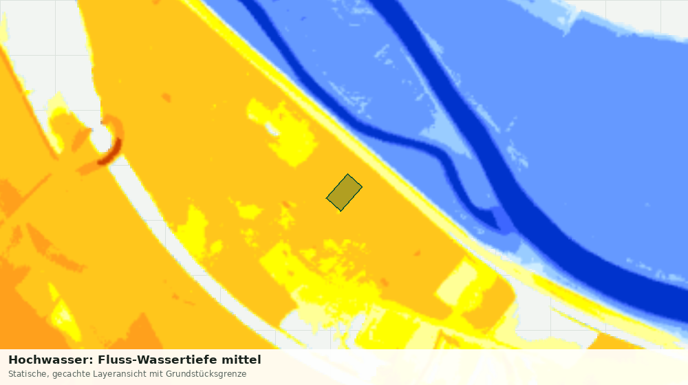 Statische Kartenansicht: Hochwasser: Fluss-Wassertiefe mittel