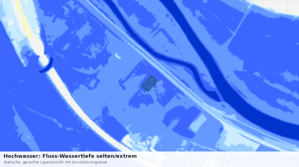 Statische Kartenansicht: Hochwasser: Fluss-Wassertiefe selten/extrem