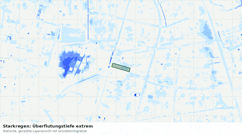 Statische Kartenansicht: Starkregen: Überflutungstiefe extrem