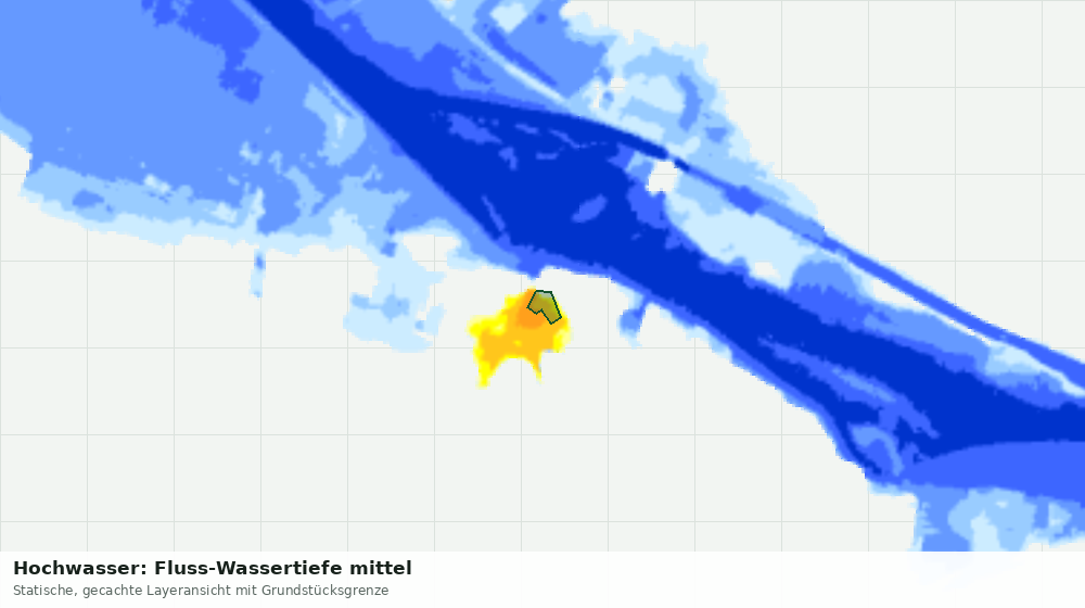 Statische Kartenansicht: Hochwasser: Fluss-Wassertiefe mittel