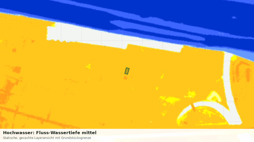 Statische Kartenansicht: Hochwasser: Fluss-Wassertiefe mittel