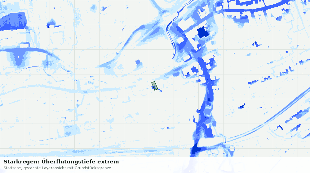 Statische Kartenansicht: Starkregen: Überflutungstiefe extrem