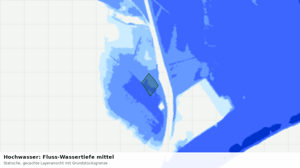 Statische Kartenansicht: Hochwasser: Fluss-Wassertiefe mittel