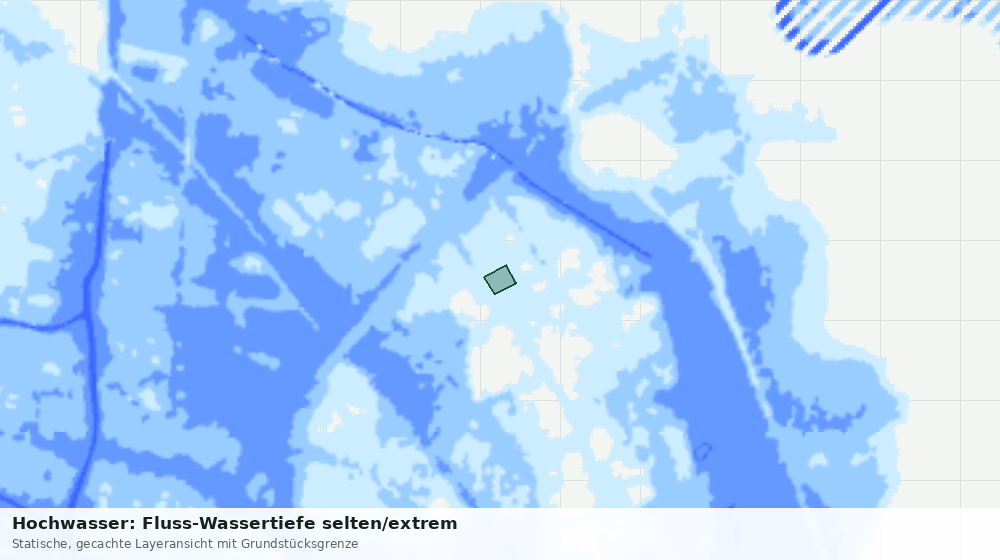 Statische Kartenansicht: Hochwasser: Fluss-Wassertiefe selten/extrem