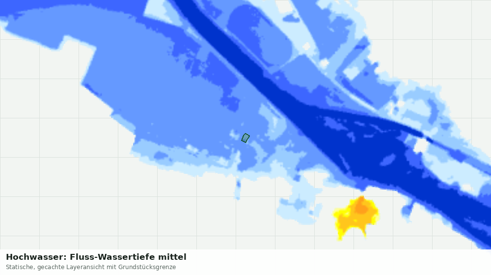 Statische Kartenansicht: Hochwasser: Fluss-Wassertiefe mittel