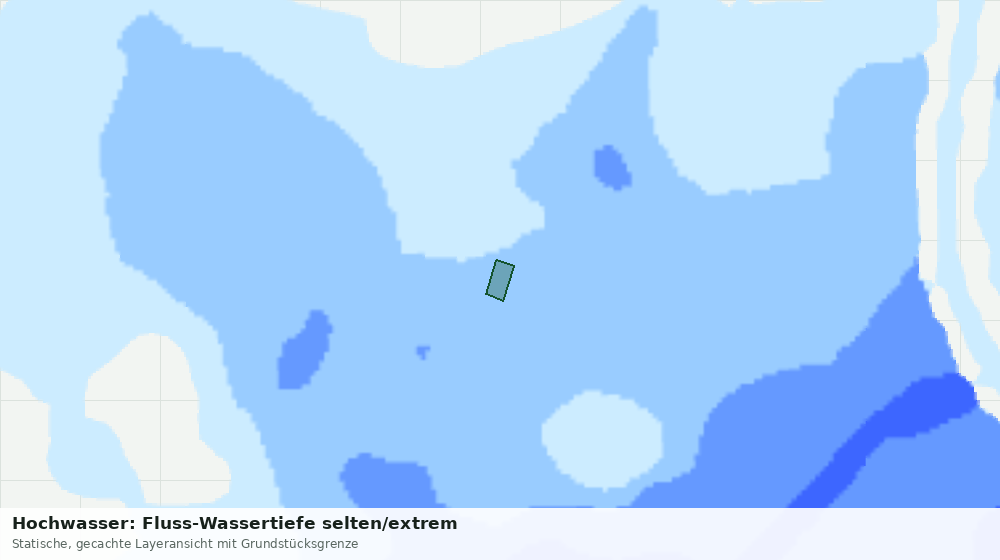 Statische Kartenansicht: Hochwasser: Fluss-Wassertiefe selten/extrem