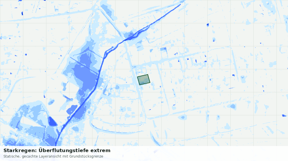 Statische Kartenansicht: Starkregen: Überflutungstiefe extrem