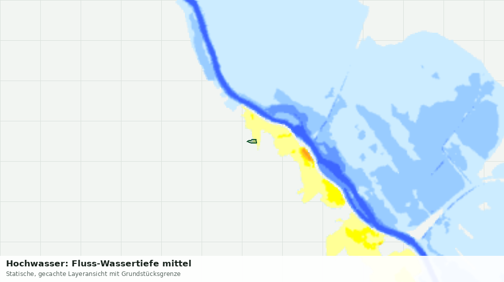 Statische Kartenansicht: Hochwasser: Fluss-Wassertiefe mittel