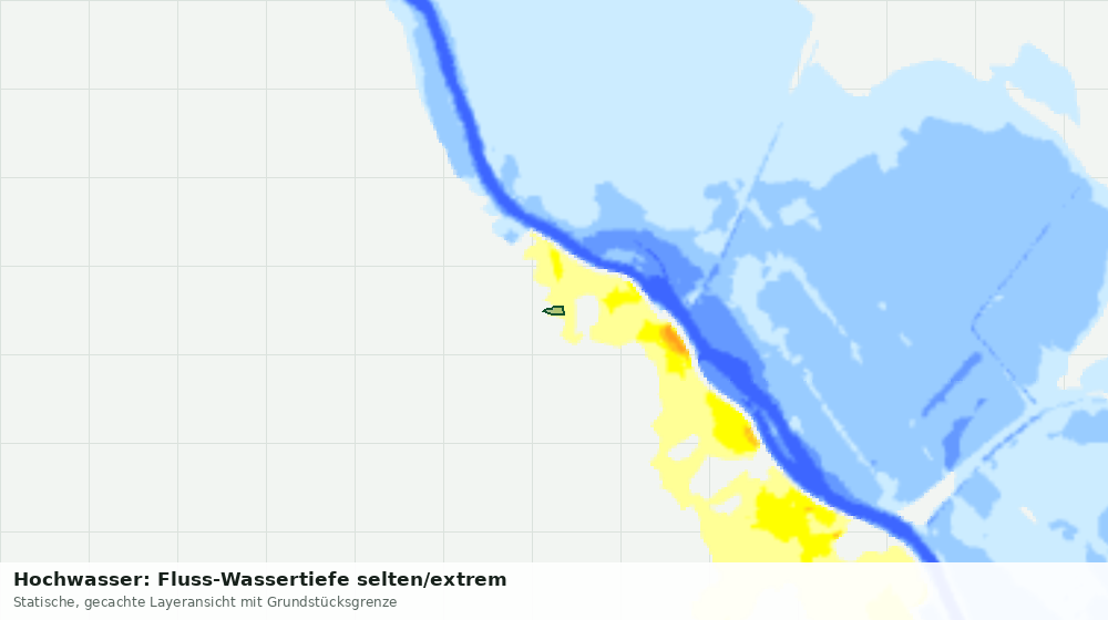 Statische Kartenansicht: Hochwasser: Fluss-Wassertiefe selten/extrem