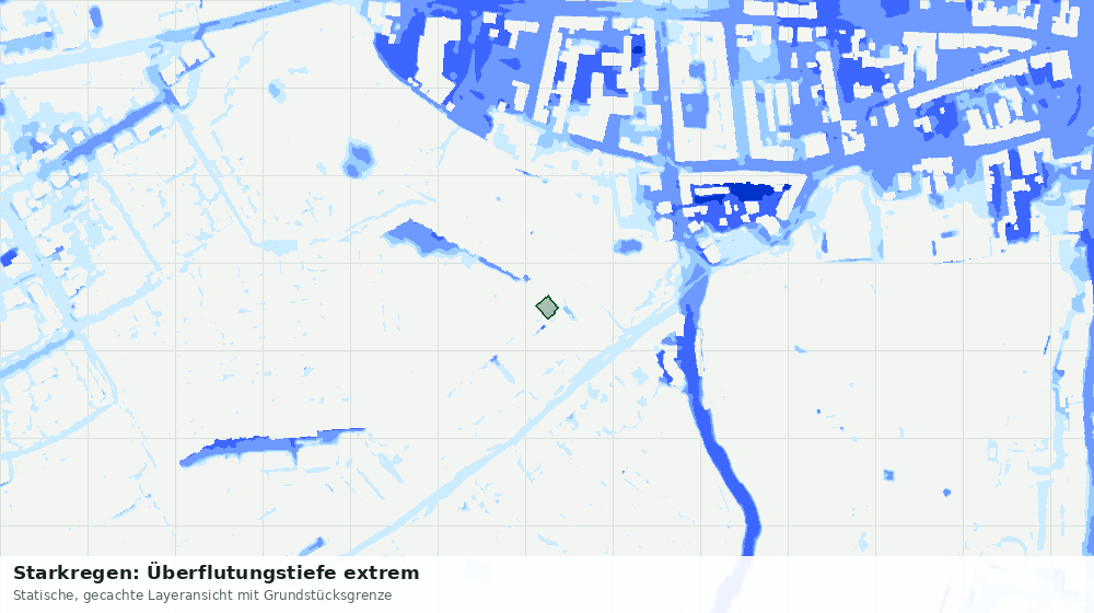 Statische Kartenansicht: Starkregen: Überflutungstiefe extrem