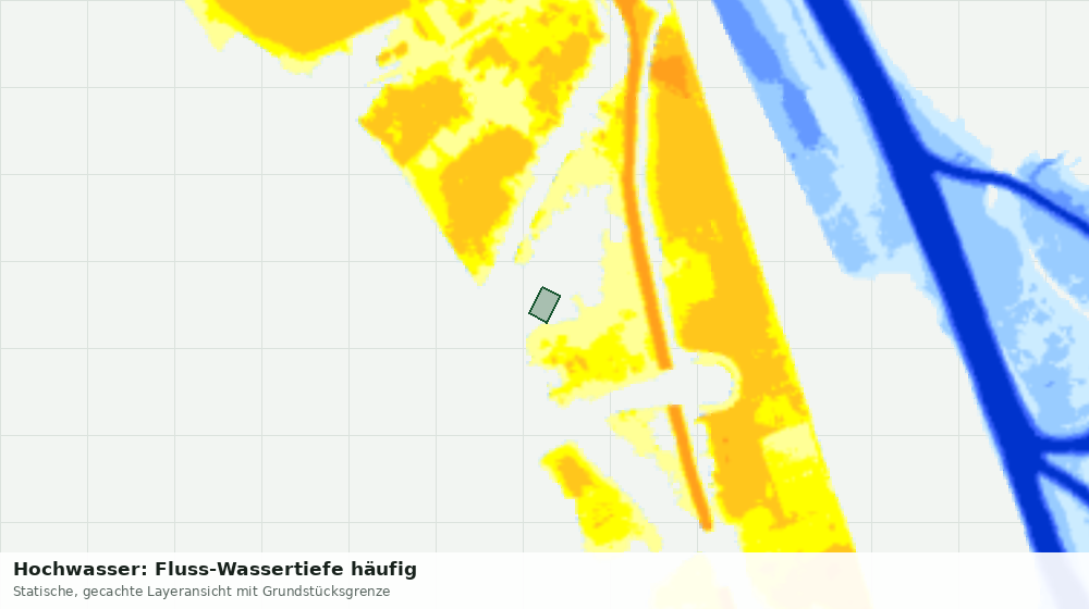 Statische Kartenansicht: Hochwasser: Fluss-Wassertiefe häufig