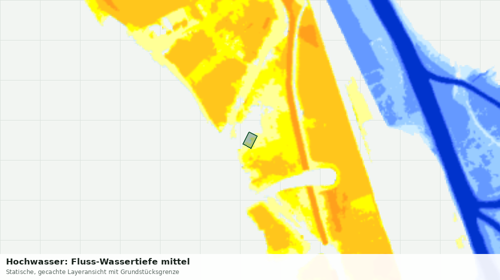Statische Kartenansicht: Hochwasser: Fluss-Wassertiefe mittel