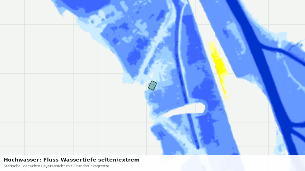 Statische Kartenansicht: Hochwasser: Fluss-Wassertiefe selten/extrem