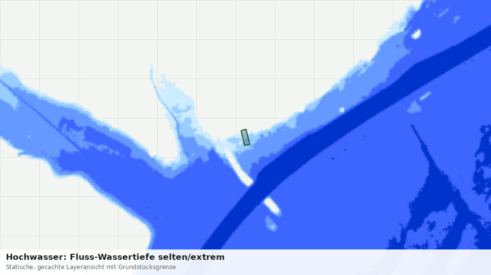 Statische Kartenansicht: Hochwasser: Fluss-Wassertiefe selten/extrem