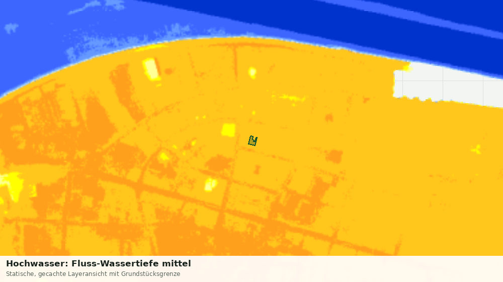 Statische Kartenansicht: Hochwasser: Fluss-Wassertiefe mittel