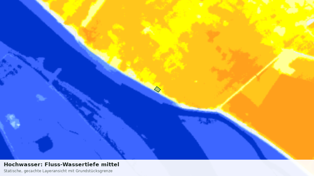 Statische Kartenansicht: Hochwasser: Fluss-Wassertiefe mittel