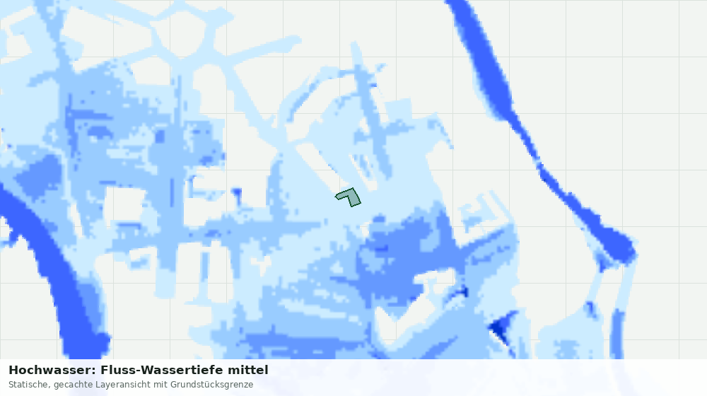 Statische Kartenansicht: Hochwasser: Fluss-Wassertiefe mittel