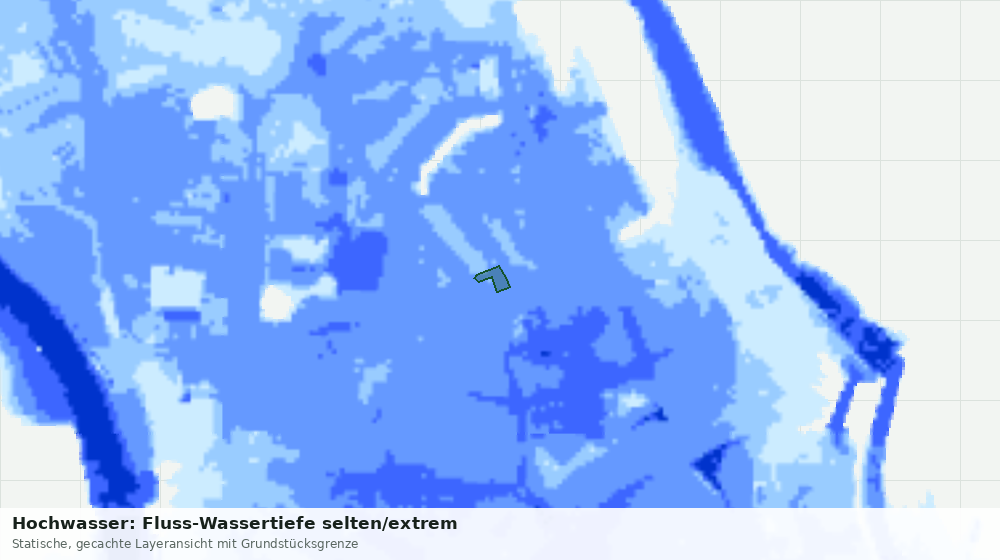 Statische Kartenansicht: Hochwasser: Fluss-Wassertiefe selten/extrem