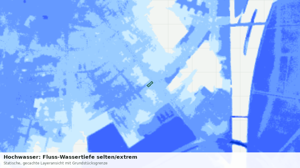 Statische Kartenansicht: Hochwasser: Fluss-Wassertiefe selten/extrem