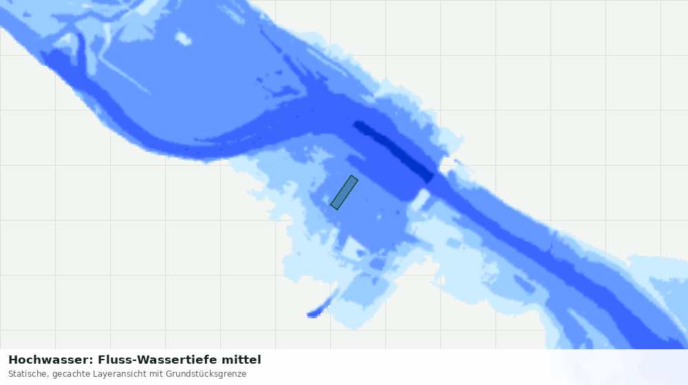 Statische Kartenansicht: Hochwasser: Fluss-Wassertiefe mittel